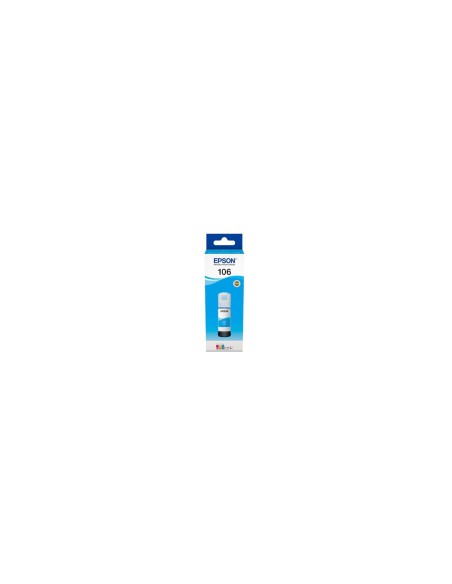 BOTELLA DE TINTA EPSON 106 ECOTANK CONTENIDO 70 ML CIAN COMPATIBILIDAD SEGUN CARACTERISTICAS C13T00R240