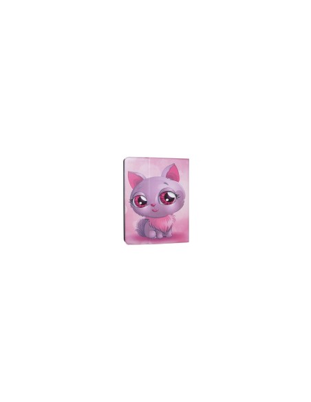 FUNDA TABLET SUBBLIM UNIVERSAL TRENDY CAT PARA TABLET HASTA 10.1P ROTACION 360 EXTERIOR SIMIL PIEL INTERIOR ATERCIOPELADO CIERRE