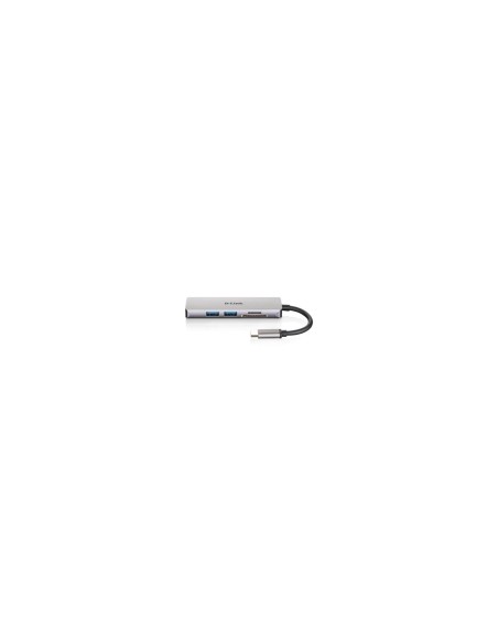 HUB D-LINK USB-TIPO C 5 EN 1 2XUSB 3.0 1XUSB TIPO-C 1XHDMI LECTOR TARJETAS SD MICROSD SDHC SDXC PLUG AND PLAY DUB-M530