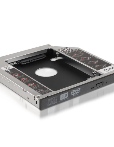 ADAPTADOR PARA PORTATIL AISENS PARA SUSTITUIR DVD DE 12.75MM POR HD SSD DE 2.5 SATA INCLUYE TORNILLOS DE MONTAJE A129-0152