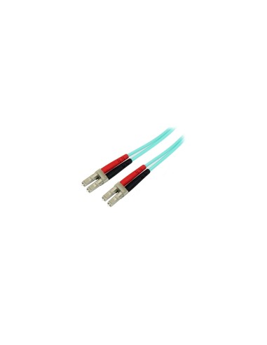 StarTech.com Cable de 3m de Fibra Í?ptica Dúplex Multimodo OM4 de 100Gb 50/125 LSZH LC a LC - Aguamarina