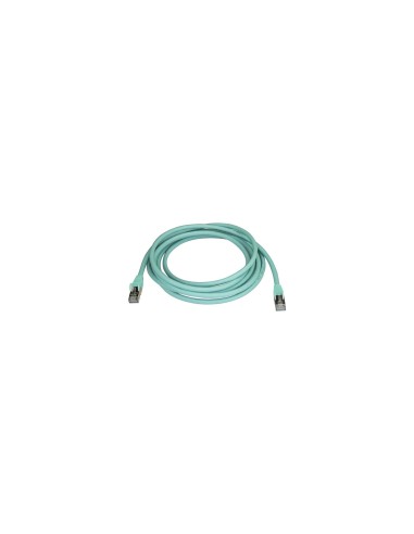 StarTech.com Cable de 3m de Red Ethernet RJ45 Cat6a Blindado STP - Cable sin Enganche Snagless - Aguamarina
