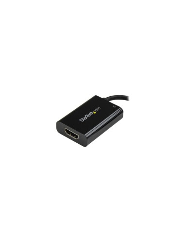 StarTech.com Adaptador USB-C a HDMI 4K con Entrega de Alimentación por USB - 60 Watts - Negro