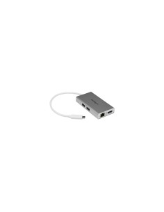 StarTech.com Adaptador USB-C Multifunción para Ordenadores Portátiles - con Entrega de Potencia - 4K HDMI - USB 3.0 - Blanco