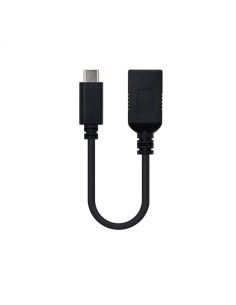 CABLE NANOCABLE USB 3.1 GEN1 USB TIPO-C MACHO A USB TIPO A HEMBRA 15CM NEGRO 10.01.4201