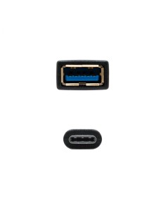 CABLE NANOCABLE USB 3.1 GEN1 USB TIPO-C MACHO A USB TIPO A HEMBRA 15CM NEGRO 10.01.4201 2