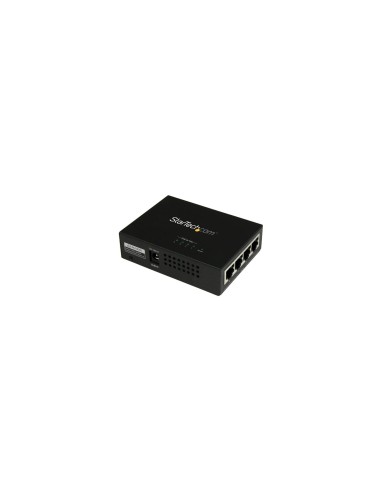 StarTech.com Inyector de Alimentación PoE Power over Ethernet Midspan 4 Puertos Gigabit RJ45 de Pared - 802.3 at af