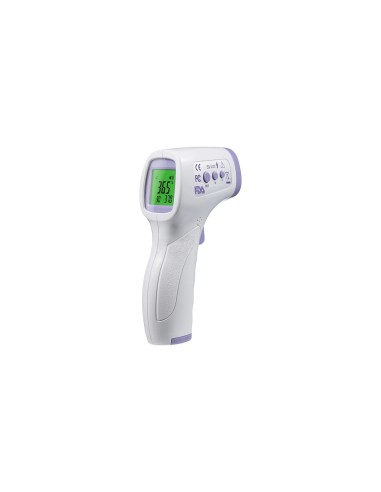 TERMOMETRO INFRAROJO LYFTRACK A DISTANCIA  MEDICION BLANCO MORADO IR988