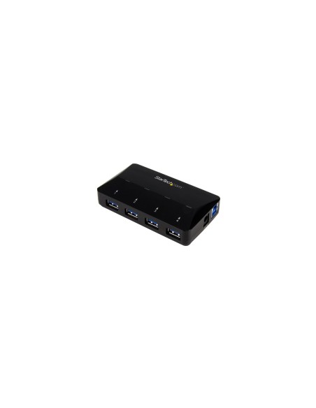 StarTech.com Concentrador USB 3.0 de 4 Puertos - Ladrón con Puertos de Carga y Sincronización - Hub con 1 Puerto de 2.4A