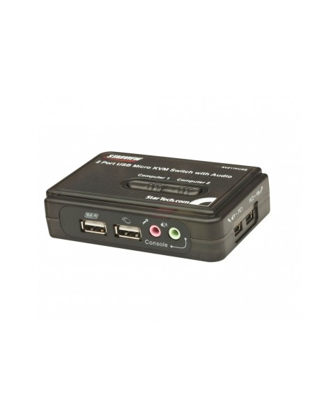 StarTech.com Juego de Conmutador KVM de 2 puertos con todo incluido - USB - Audio y VÍ­deo VGA