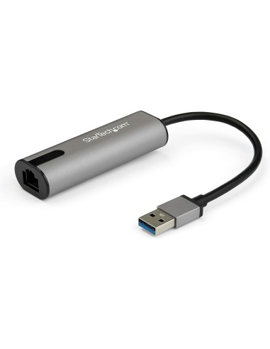 StarTech.com Adaptador de Red Ethernet USB-A a RJ45 2,5 Gigabit LAN - 2.5GBASE-T - Negro Gris