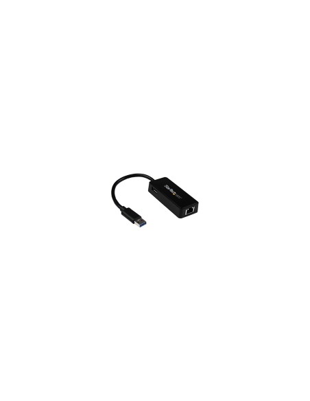 StarTech.com Adaptador Tarjeta de Red NIC Externa USB 3.0 de 1 Puerto Gigabit Ethernet RJ45 y Puerto USB - Negro