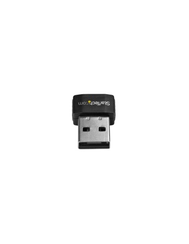 StarTech.com Micro Adaptador de Red Inalámbrica Wifi USB AC600 Externo - Wireless 1T1R 802.11ac - 2.4GHz y 5GHz negro