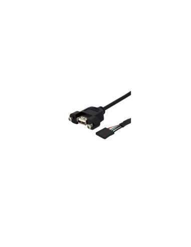 StarTech.com Cable de 30cm USB 2.0 para Montaje en Panel Conexión a Placa Base - USB Tipo-A Hembra a Hembra - negro