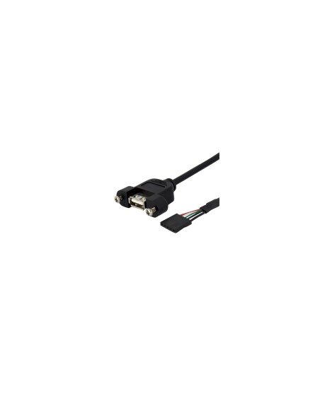 StarTech.com Cable de 30cm USB 2.0 para Montaje en Panel Conexión a Placa Base - USB Tipo-A Hembra a Hembra - negro