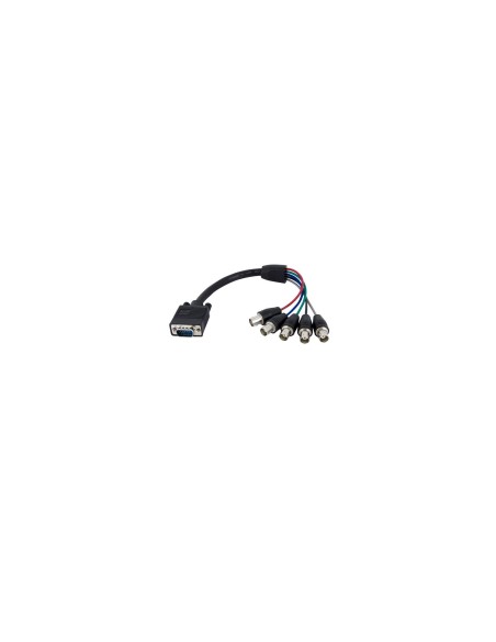 StarTech.com Cable de 30 cm Coaxial para Monitor HD15 VGA a 5 BNC RGBHV - Macho a Hembra - negro