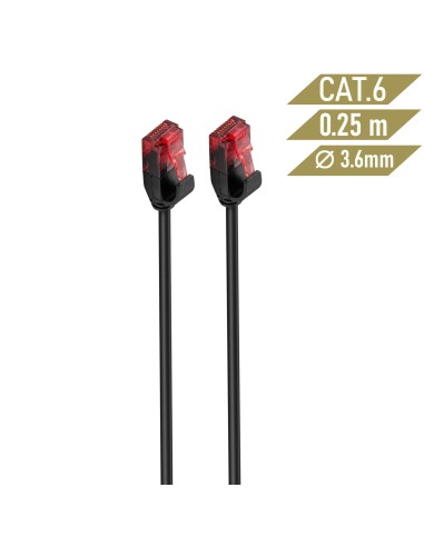 Latiguillo de red ewent Cat 6 U/UTP slim networking 2m negro IM1046