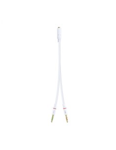 Cable adaptador nanocable audio Jack 3.5 hembra de 4 pines a 2 Jack 3.5 macho de 3 pines blanco 10.24.1203 2