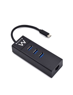 Hub ewent 3 puertos usb 3.1 Ttpo -c 5000 Mbit/s con 1 puerto de red gigabit negro EW1141 2