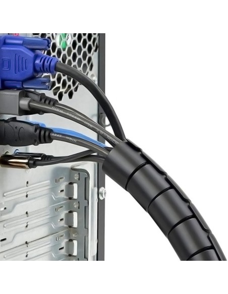 Organizador de cables en espiral aisens diametro hasta 25mm 1m negro A151-0406