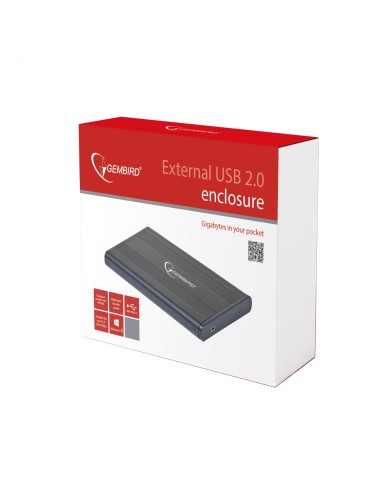 Gembird EE2-U2S-5 caja para disco duro externo Caja de disco duro (HDD) Negro 2.5