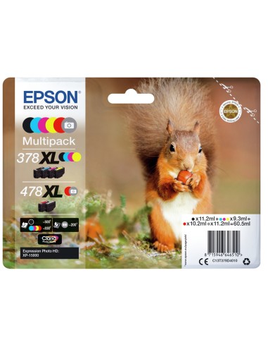 Cartucho Epson Squirrel Multipack 6-colours 378XL / 478XL Claria Photo HD Ink C13T379D4010