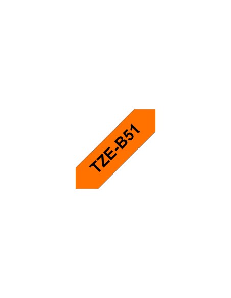 Cinta para impresora de etiquetas brother negro sobre naranja fluorescente 5m TZeB51