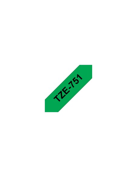 Cinta laminada brother tze negro sobre verde gris 24mm TZe751