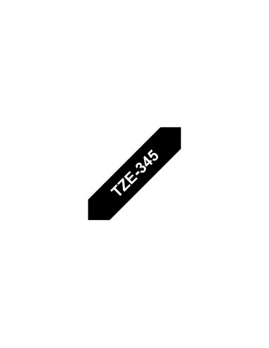 Cinta laminada brother blanco sobre negro 18mm TZe345