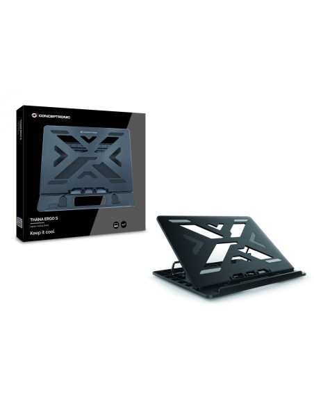 Conceptronic ERGO Soporte con refrigeracion para portatil 15.6p negro