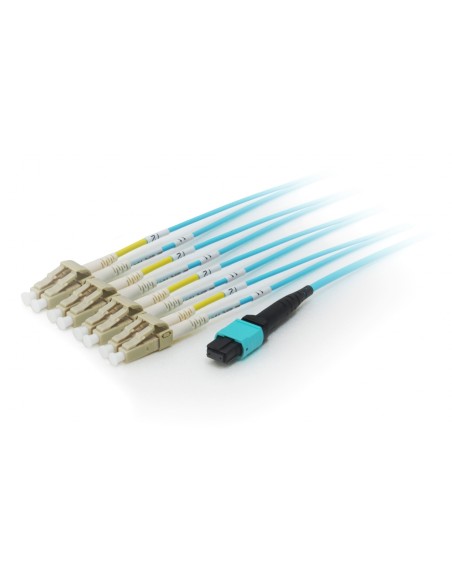 EQUIP cable de fibra optica OM4, MTP/4x LC, 3 m Cian