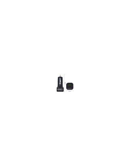 Cargador de coche welly enjoy doble puerto con carga rapida 3.0 30w negro WY11001