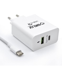 Cargador de pared welly enjoy usb tipo-c pd con carga rapida 3.0 36w blanco WY11100 2