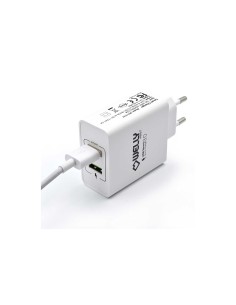 Cargador de pared welly enjoy de dos puertos con carga rapida 3.0 30w blanco WY11101 2