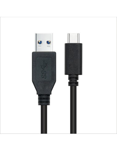 Nanocable Cable USB 3.1 Gen2 10Gbps 3A, tipo USB-C/M-A/M, Negro