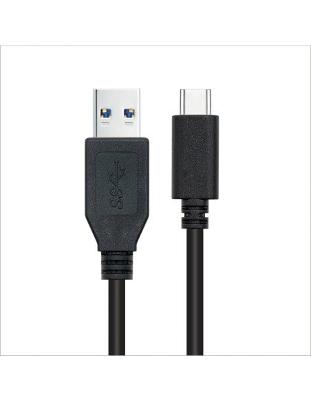 Nanocable Cable USB 3.1 Gen2 10Gbps 3A, tipo USB-C/M-A/M, Negro