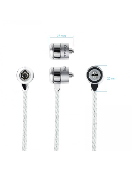 TOOQ cable antirrobo (1,5") Plata