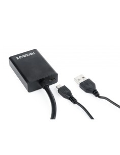Gembird A-VGA-HDMI-01 adaptador de cable de vÍ­deo 0,15 m HDMI 19 pin Negro 2