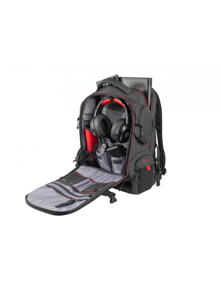 GENESIS Pallad 550 Mochila para portátil 17.3P Mochila Negro, Rojo