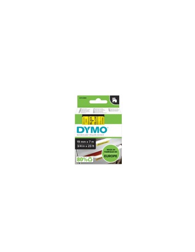 Dymo D1 Etiquetas estandar negro sobre amarillo 19mm x 7m poliester