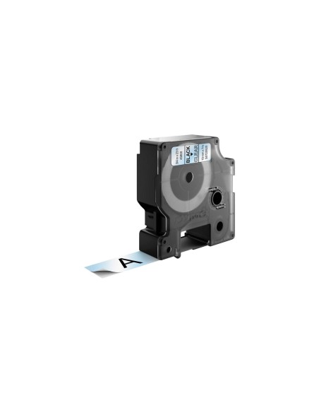 Dymo D1 Etiquetas estandar negro sobre transparente 19mm x 7m poliester