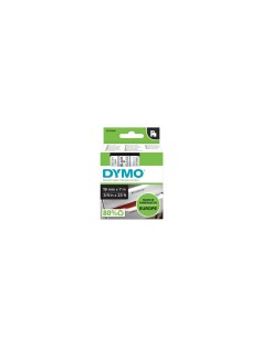 Dymo D1 Etiquetas estandar negro sobre transparente 19mm x 7m poliester 2