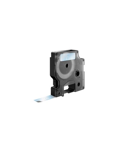 Dymo D1 Etiquetas estandar blanco sobre transparente 12mm x 7m poliester