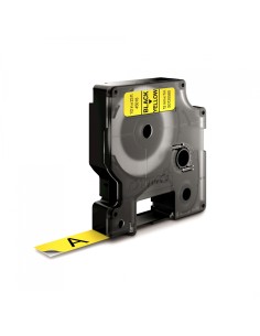 Dymo D1 Etiquetas estandar negro sobre amarillo 12mm x 7m poliester
