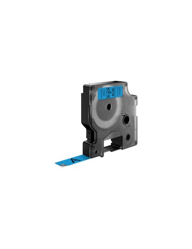 Dymo D1 Etiquetas estandar negro sobre azul 12mm x 7m poliester