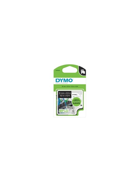Dymo D1 Cinta para rotuladora negro sobre blanco 12mm x 5.5m etiquetas durables