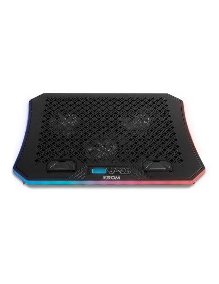 Krom Kooler Base refrigerante almohadilla fria 19p iluminacion multicolor negro