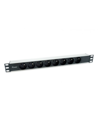 Equip 333313 Regleta unidad de distribucion de energia 8 salidas AC 1U negro plata