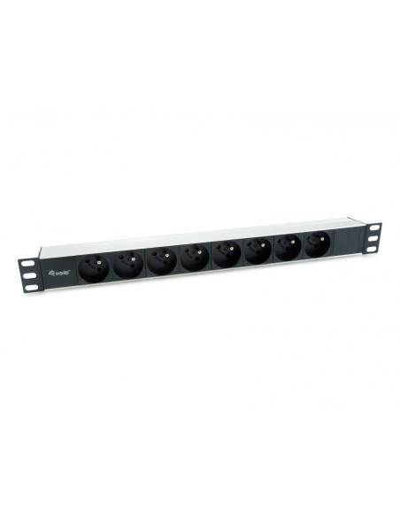 Equip 333313 Regleta unidad de distribucion de energia 8 salidas AC 1U negro plata