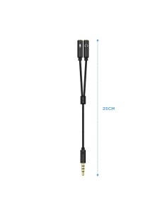 Aisens Adaptador audio Jack 3.5 4pines Macho a 2xjack 3.5 3pines Hembra 0.25m negro 2